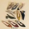 Pointed Toe Chunky Heels Knitted Summer Slingback Sandals - Multicolor