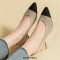 Pointed Toe Chunky Heels Knitted Summer Slingback Sandals - Multicolor