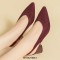 Pointed Toe Chunky Heels Knitted Summer Slingback Sandals - Wine Red