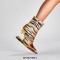 Pointed Toe Strange Leopard Teeth Heels Ankle Highs Booties - Leopard