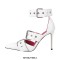 Pointed Toe Ankle Buckle Straps Rivet Decorated Stiletto Heels Punk Gothic Pumps - White