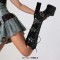 Round Toe Chunky Heels Ultra Platforms Metal Star Buckle Straps Punk Gothic Emo Boots - Black