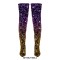 Pointed Toe Stiletto Heels Gradient Multicolor Sequins Glittery Over The Knee Boots - Pink Yellow