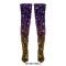 Pointed Toe Stiletto Heels Gradient Multicolor Sequins Glittery Over The Knee Boots - Pink Yellow
