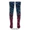 Pointed Toe Stiletto Heels Gradient Multicolor Sequins Glittery Over The Knee Boots - Blue Pink