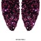 Pointed Toe Stiletto Heels Gradient Multicolor Sequins Glittery Over The Knee Boots - Blue Pink