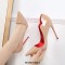 Pointed Toe Stiletto Heels Patent Shallow V Cut Pumps - Apricot