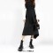Round Toe Gothic Punk Style Pull On Low Platforms Chunky Heels Steampunk Loafers - Black