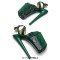 Peep Toe Stiletto Heels Snake Print Ankle Cross Straps Platforms Sandals  - Green Faux Leather