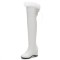 Round Toe Side Zipper Over The Knees Faux Fur Winter Snow Wedges Boots - White