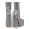 Round Toe Chunky Heels Ankle Highs Platforms Boots - Silver Faux Leather