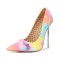 Pointed Toe Metal Stiletto Heels Classic Pumps - Pink Patent