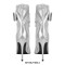 Pointed Toe Stiletto Heels Ankle Highs Side Zipper Buckle Straps Boots - Silver