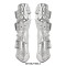 Pointed Toe Stiletto Heels Belt Buckle Straps Ankle Highs Punk Boots - Silver