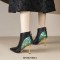 Pointed Toe Stiletto Heels Genuine Leather Back Zipper Ankle High Boots - Black