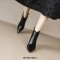 Pointed Toe Stiletto Heels Genuine Leather Back Zipper Ankle High Boots - Black