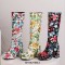 Square Toe Chunky Heels Side Zipper Knee Highs Flowers Low Platforms Boots - Yellow