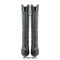 Pointed Toe Chunky Heels Crocodile Print Knee Highs Boots - Black