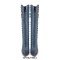 Pointed Toe Chunky Heels Crocodile Print Knee Highs Boots - Blue