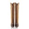 Pointed Toe Chunky Heels Crocodile Print Knee Highs Boots - Brown