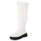 Round Toe Low Platforms Knee Highs Faux Fur Winter Snow Boots - White