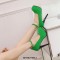 Pointed Toe Ankle Buckle Straps Stiletto Heels Platforms Pumps - Green