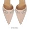Stiletto Heels Pointed Toe Buckle Straps Decorated Sexy Punk Dorsay Pumps - Beige
