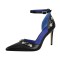 Stiletto Heels Pointed Toe Buckle Straps Decorated Sexy Punk Dorsay Pumps - Black