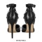 Stiletto Heels Pointed Toe Buckle Straps Decorated Sexy Punk Dorsay Pumps - Black