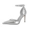 Stiletto Heels Pointed Toe Buckle Straps Decorated Sexy Punk Dorsay Pumps - Silver