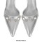 Stiletto Heels Pointed Toe Buckle Straps Decorated Sexy Punk Dorsay Pumps - Silver
