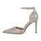 Stiletto Heels Pointed Toe Rhinestones Buckle Straps Decorated Sexy Punk Dorsay Pumps - Gold