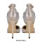 Stiletto Heels Pointed Toe Rhinestones Buckle Straps Decorated Sexy Punk Dorsay Pumps - Gold