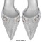 Stiletto Heels Pointed Toe Rhinestones Buckle Straps Decorated Sexy Punk Dorsay Pumps - Silver
