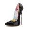 Pointed Toe Stiletto Heels Elegant Smooth Surface Pumps - Black