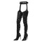 Pointed Toe Stiletto Heels Platforms Stretchy Elastic Pantyhose Boots - Black