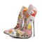 Pointed Toe Stiletto Heels Shoes Sketch Art Pumps - Apricot