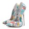 Pointed Toe Stiletto Heels Shoes Sketch Art Pumps - Blue