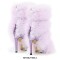 Peep Toe Stiletto Heels Ruffled Lace Back Zipper Sandals - Purple