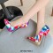 Pointed Toe Stiletto Heels Geometry Artwork Colorful Pumps - Multicolor