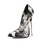 Pointed Toe Stiletto Heels Painting Brush Design Pumps - Black