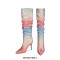 Pointed Toe Stiletto Heels Gradient Rhinestone Pleated Knee Highs Boots - Pink