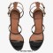 Peep Toe Strange Unique Heels Patent Sculptural Ankle Double Straps Cabaret Sandals - Black