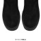 Round Toe Low Chunky Heels Over The Knee Stretch Side Zipper Boots - Black Lycra