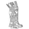 Round Toe Low Chunky Heels Over The Knee Stretch Side Zipper Boots - Silver Faux Leather