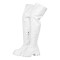 Round Toe Low Chunky Heels Over The Knee Stretch Side Zipper Boots - White Faux Leather