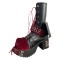 Round Toe Platforms Lace Up Chunky Heels Platforms Punk Gothic Rivets Boots - Black