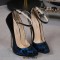 Pointed Toe Stiletto Heels Ankle Buckle Straps Leopard Pumps - Blue