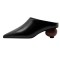 Pointed Toe Strange Ball Heels Half Slippers Sandals - Black Leather