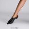 Pointed Toe Strange Ball Heels Half Slippers Sandals - Black Leather